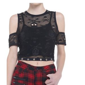 Skull Fishnet Crop Tank